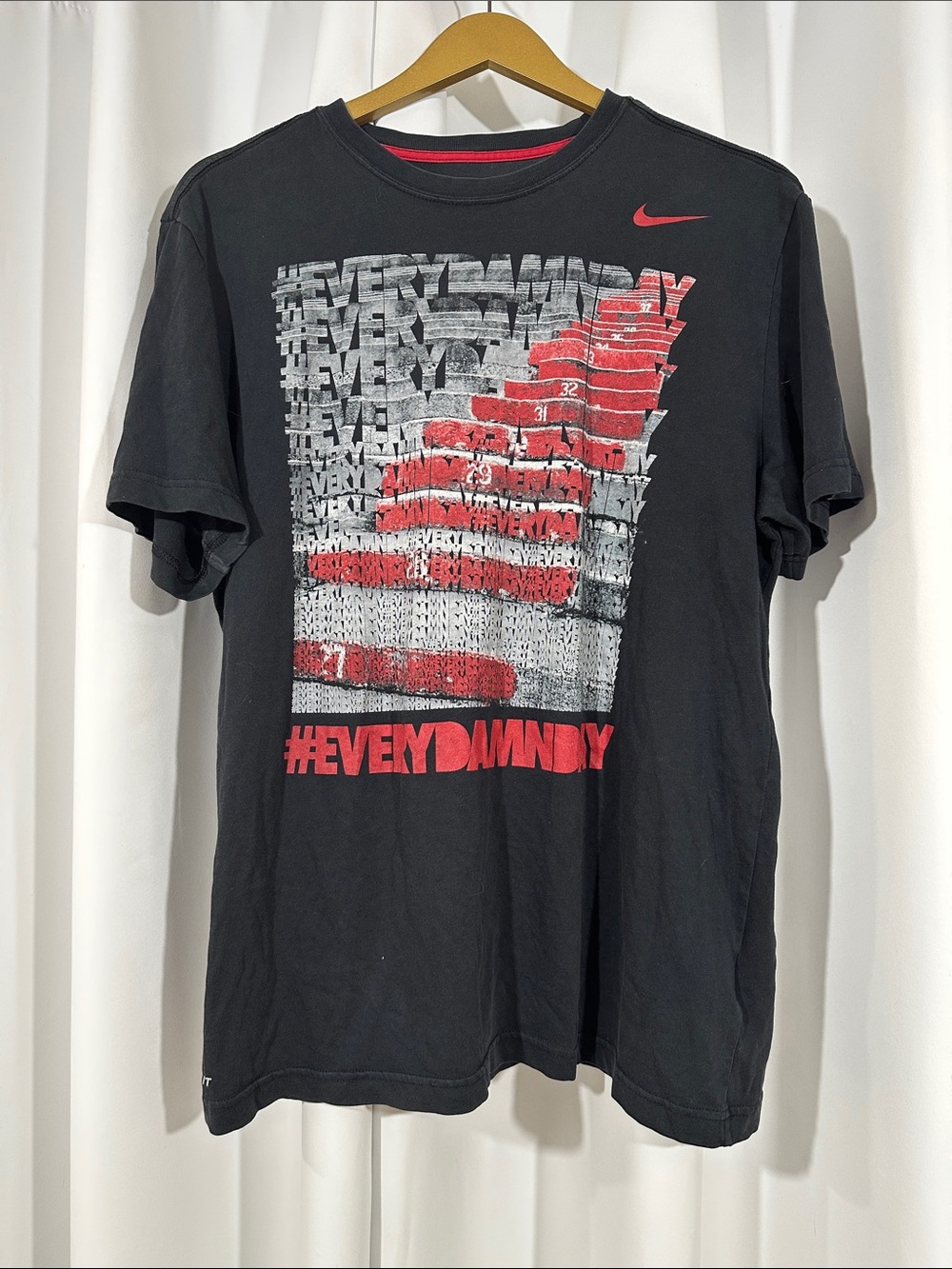 Nike Dri-FIT Every Damn Day Graphic T-Shirt Black Red Performance Tee Adult XL